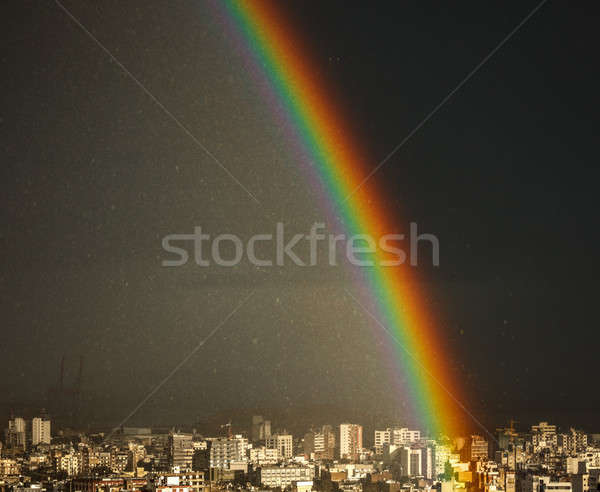 Amazing bright rainbow over city Stock photo © Anna_Om