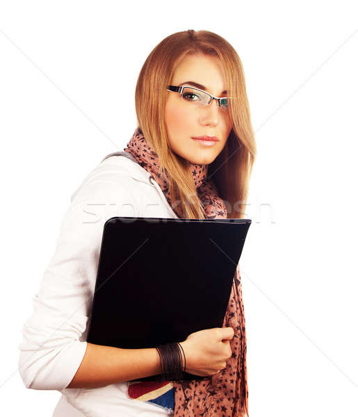 молодые деловая женщина изолированный белый привлекательный студент Сток-фото © Anna_Om