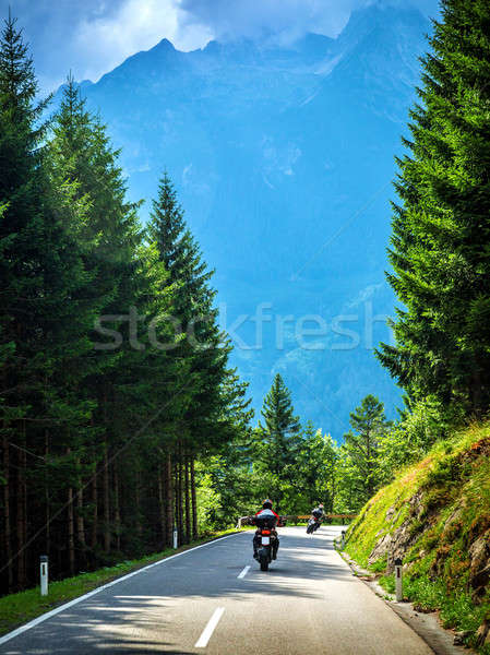 Bikers on the road in Alps Stock photo © Anna_Om