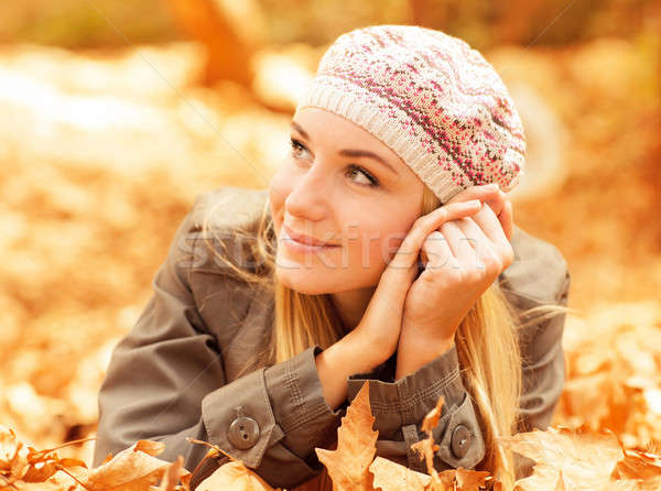 Cute Homme automne laisse photos jeunes [[stock_photo]] © Anna_Om