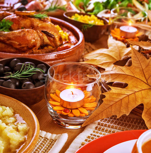 Thanksgiving table decoration Stock photo © Anna_Om