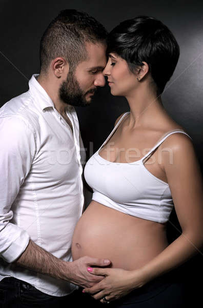 Nazik çift bebek güzel hamile kadın koca Stok fotoğraf © Anna_Om