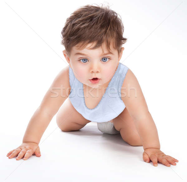Zoete baby kruipen portret cute studio Stockfoto © Anna_Om