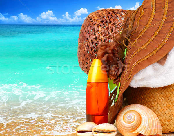 Playa azul mar imagen verano vacaciones Foto stock © Anna_Om