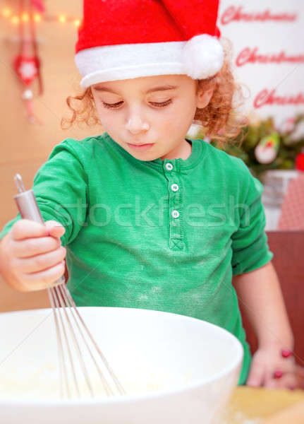 Little boy making Christmas cookies Stock photo © Anna_Om