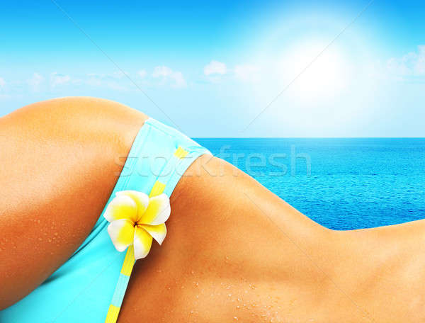 Güzel kadın vücut plaj görüntü tatil Stok fotoğraf © Anna_Om