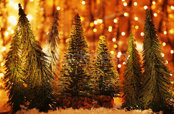 Foto stock: árbol · de · navidad · forestales · vacaciones · invierno · ornamento · resumen
