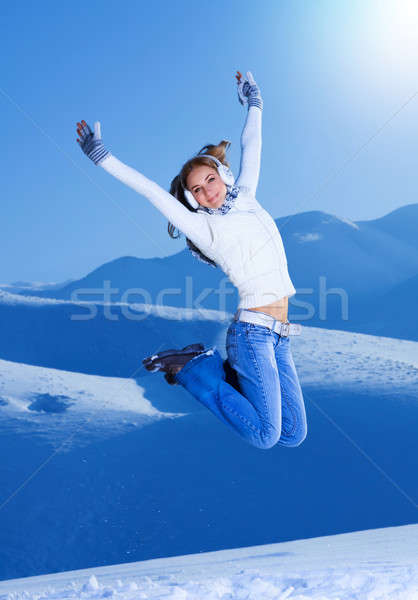 Jumping girl Stock photo © Anna_Om