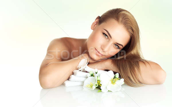 Beautiful woman at spa Stock photo © Anna_Om
