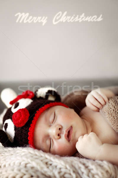 Cute baby sleeping in Christmas costume Stock photo © Anna_Om