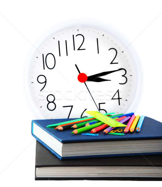 Estudio tiempo imagen educación libro reloj Foto stock © Anna_Om