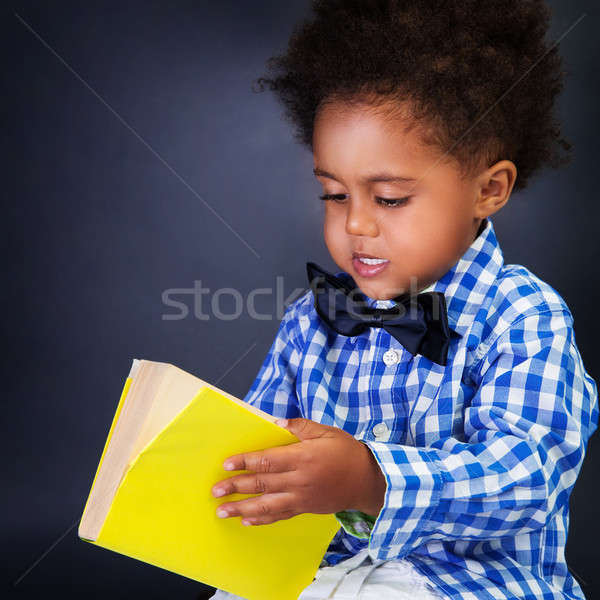 Stockfoto: Cute · weinig · opening · boek · Blackboard