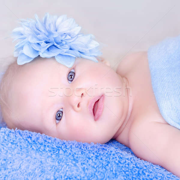 Baby Porträt neu geboren stylish Blume Stock foto © Anna_Om