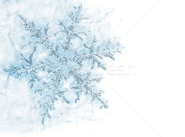 Stock foto: Schneeflocke · schönen · blau · isoliert · Winter · Urlaub