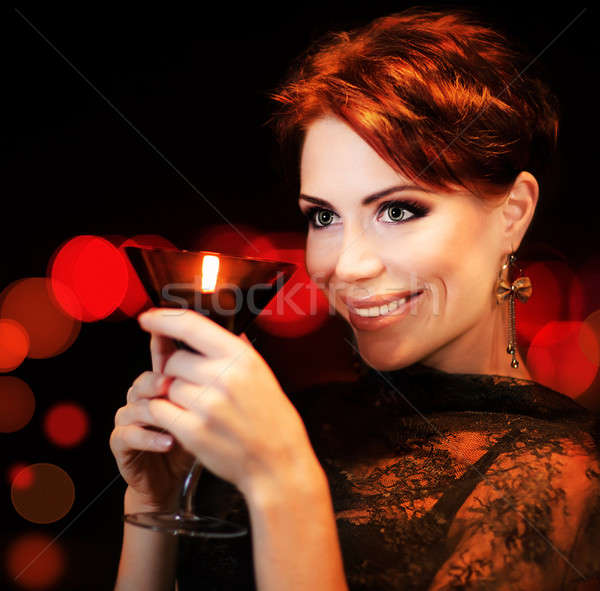 Beautiful female partying, celebrating holiday Stock photo © Anna_Om