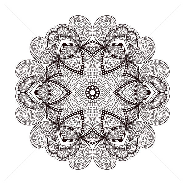 Abstract round ornament. Mandala on white background Stock photo © anna_solyannikov