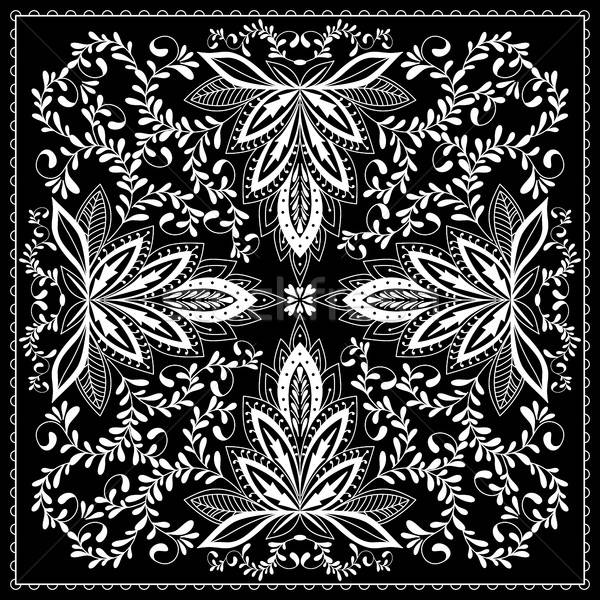 Negru alb abstract imprima henna Imagine de stoc © anna_solyannikov