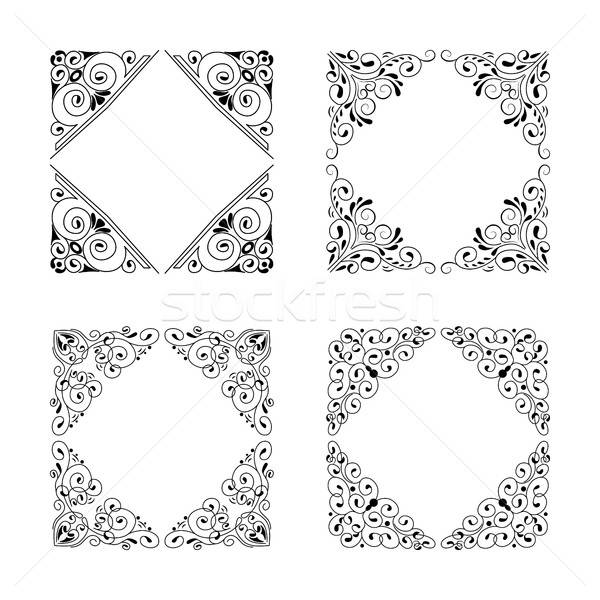 Stock photo: Vintage style square frames collection. Decorative frame set for