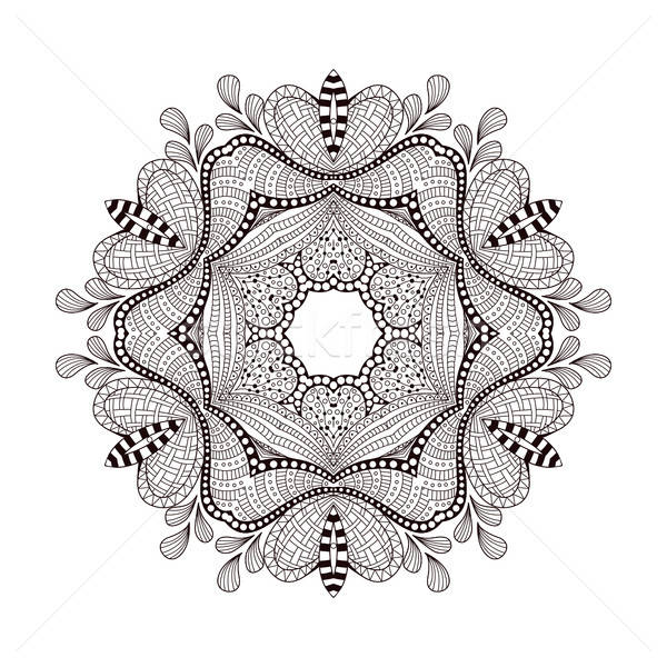 Abstract round ornament. Mandala on white background Stock photo © anna_solyannikov