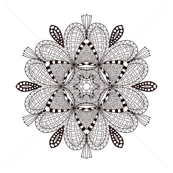 Abstrato ornamento mandala branco vetor ilustração Foto stock © anna_solyannikov