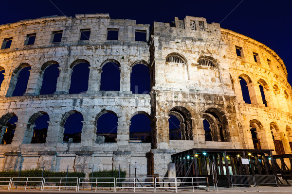 古 羅馬的 露天劇場 夜 克羅地亞 天空 商業照片 © anshar