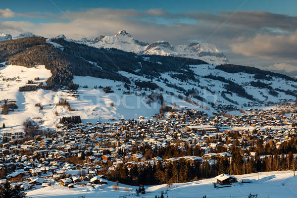 Aerial View on Ski Resort Megeve in French Alps, France Stock photo © anshar