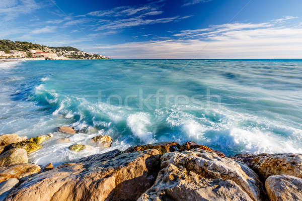 Сток-фото: лазурный · морем · пляж · Nice · французский · Франция
