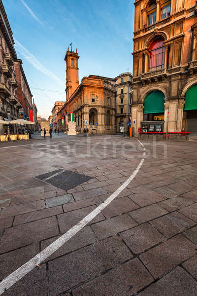 Piazza del Duomo and Via dei Mercanti in the Morning, Milan, Ita Stock photo © anshar