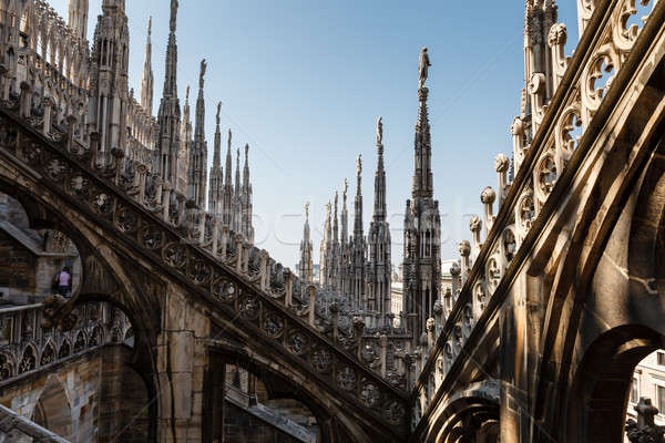 Roof of the Famous Milan Cathedral, Lombardy, Italy Stock photo © anshar