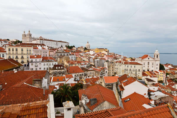 Panorama of Recently Restored Alfama Quarter in Lisbon, Portugal Stock photo © anshar