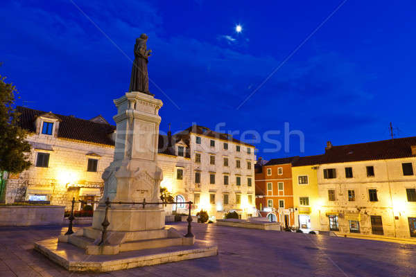 Central carré petite ville Croatie ville coucher du soleil [[stock_photo]] © anshar