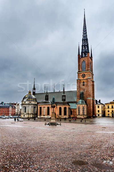 ストックフォト: 教会 · ストックホルム · 旧市街 · 建物 · スカイライン · レンガ