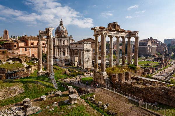 Romeinse forum ruines boog tempel Rome Stockfoto © anshar