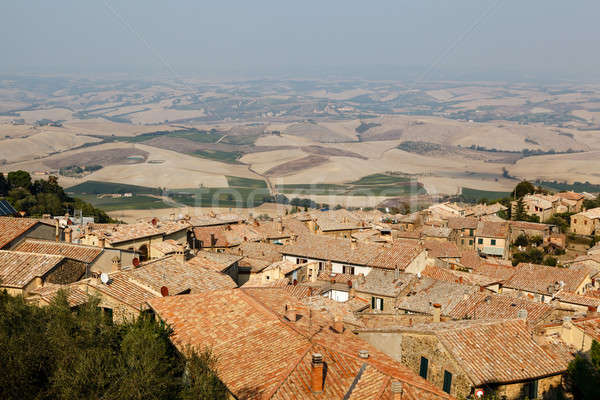 Ansicht Dächer Landschaft Kleinstadt Toskana Italien Stock foto © anshar
