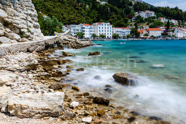 Beautiful Rocky Beach and Adriatic Sea Surf near Split, Croatia Stock photo © anshar
