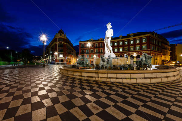 The Fontaine du Soleil on Place Massena in the Morning, Nice, Fr Stock photo © anshar