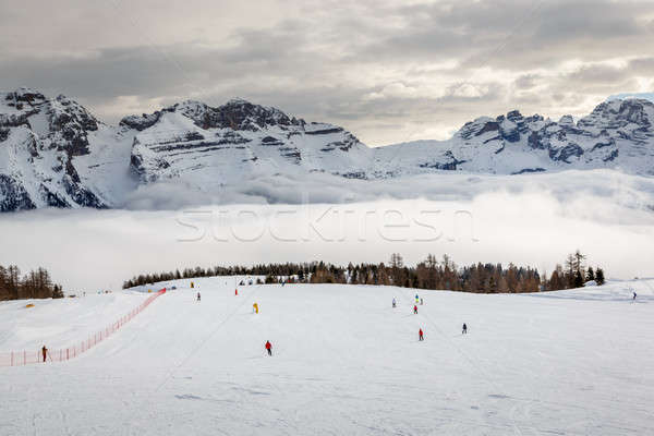 Stock foto: Skipiste · Ski · Resort · italienisch · Alpen · Italien