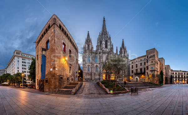 Panorama of Cathedral of the Holy Cross and Saint Eulalia in the Stock photo © anshar
