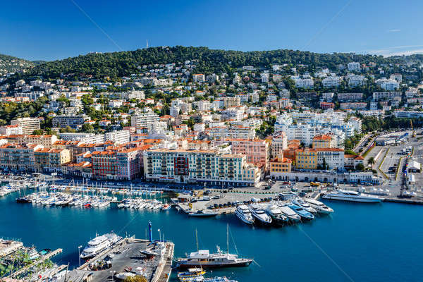 Luftbild Port nice Luxus Französisch Himmel Stock foto © anshar