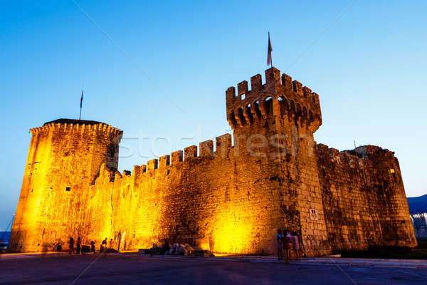 Сток-фото: средневековых · замок · ночь · Хорватия · небе