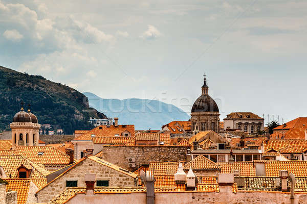 Luftbild alten Stadt Dubrovnik Wände Kroatien Stock foto © anshar