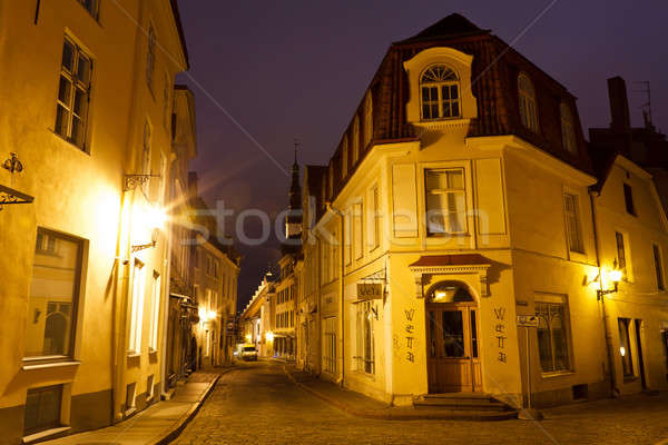 Vieux rue Tallinn nuit Estonie route Photo stock © anshar