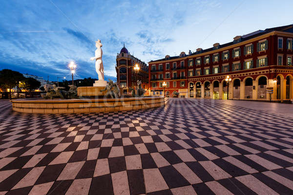 The Fontaine du Soleil on Place Massena in the Morning, Nice, Fr Stock photo © anshar
