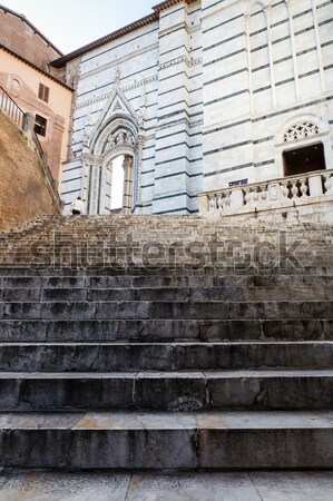 Stairway Up to Cathedral of Siena, Tuscany, Italy Stock photo © anshar