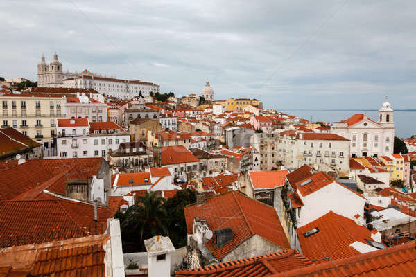 Aerial View on Alfama Quarter of Lisbon, Portugal Stock photo © anshar