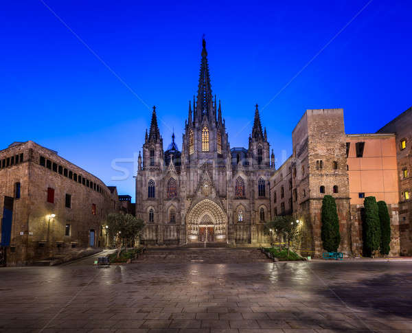 Stock photo: Cathedral of the Holy Cross and Saint Eulalia in the Morning, Ba