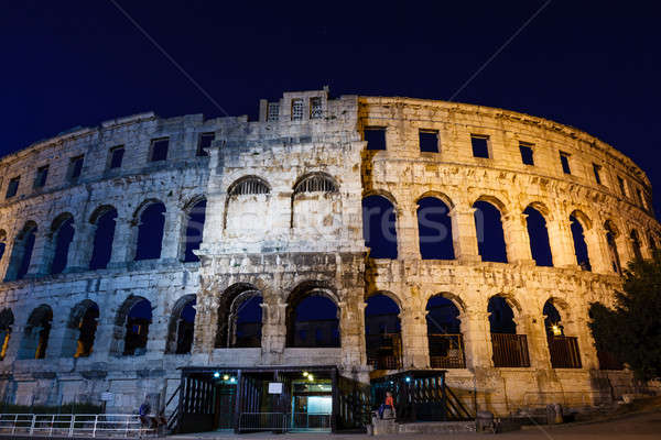 Vechi Roman amfiteatru noapte Croatia cer Imagine de stoc © anshar