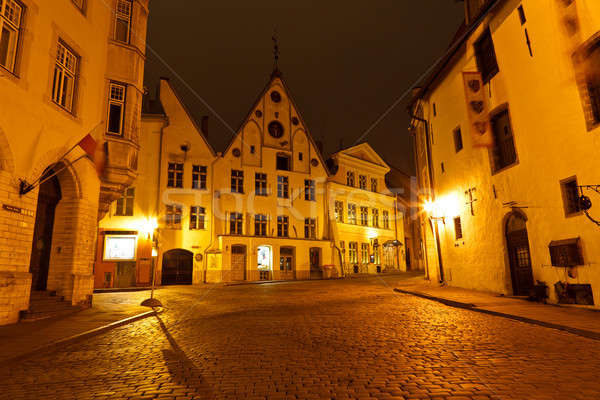 Night Street in the Old Town of Tallinn, Estonia Stock photo © anshar