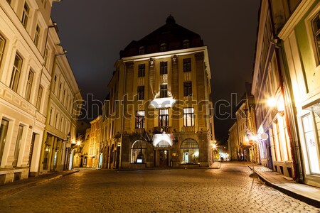 夜 街頭 塔林 愛沙尼亞 城市 商業照片 © anshar
