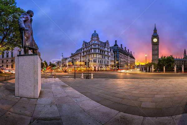 Panorama of Parliament Square and Queen Elizabeth Tower in Londo Stock photo © anshar